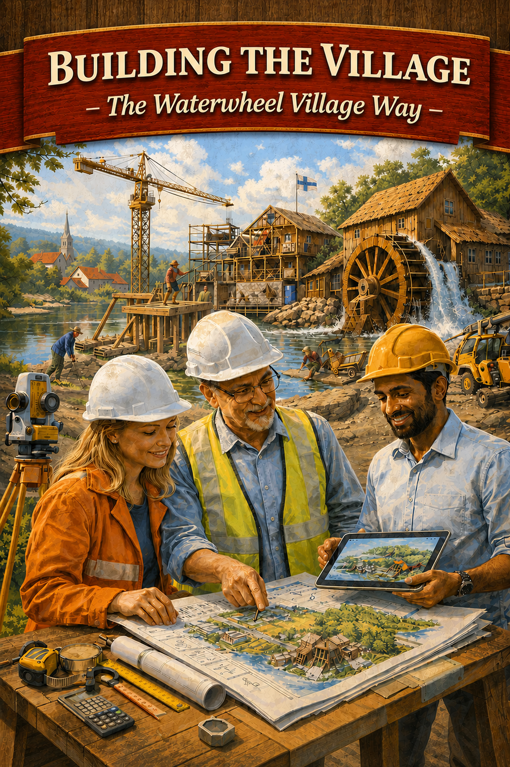 Book Three cover: Building the Village — The Waterwheel Village Way